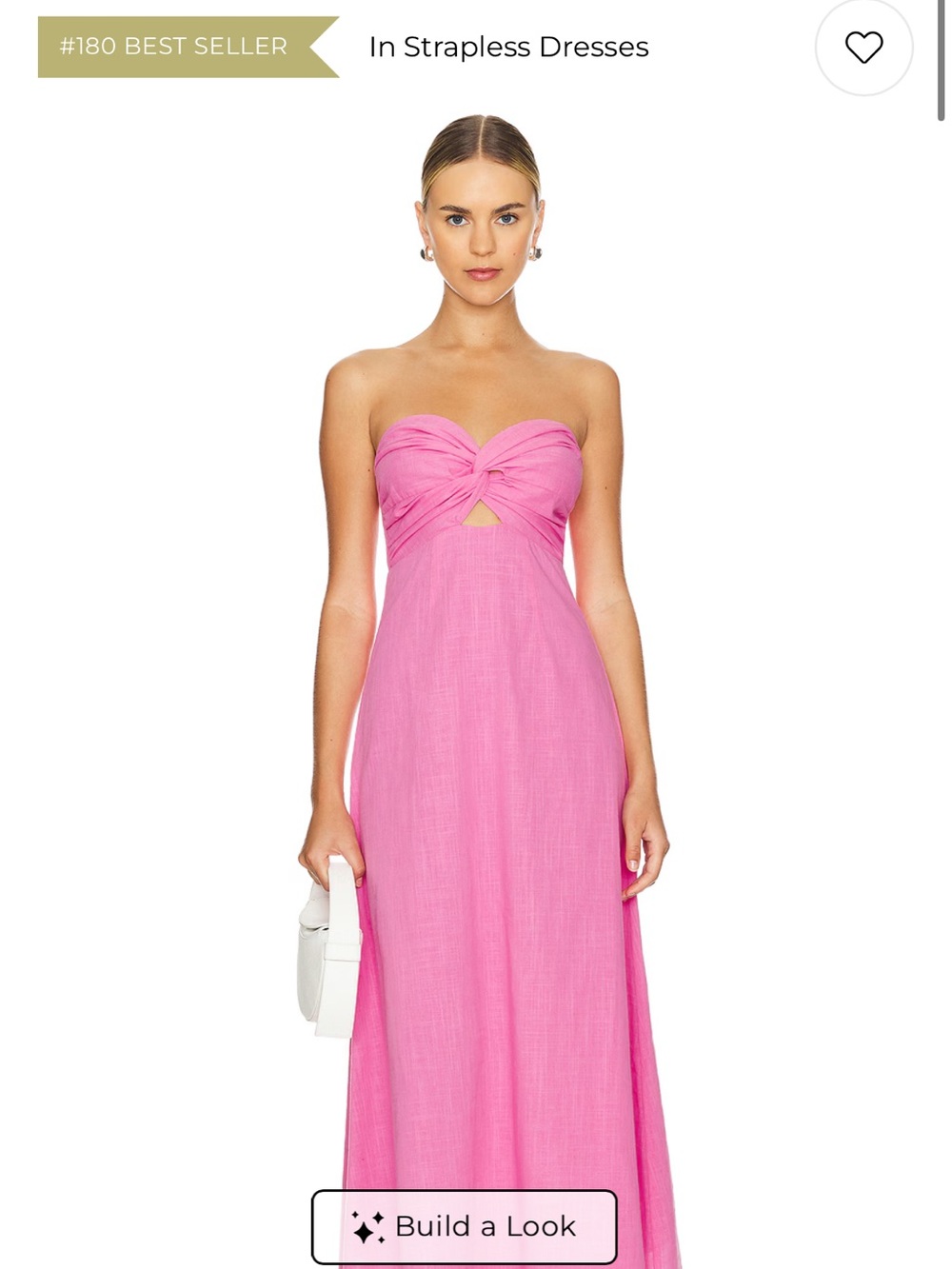 REVOLVE Strapless Twist-Front Pink Maxi Dress